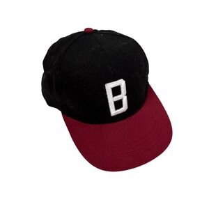 BDA Negro Leagues Baseball Cap Black Burgundy Snapback Hat Letter B Embroidered